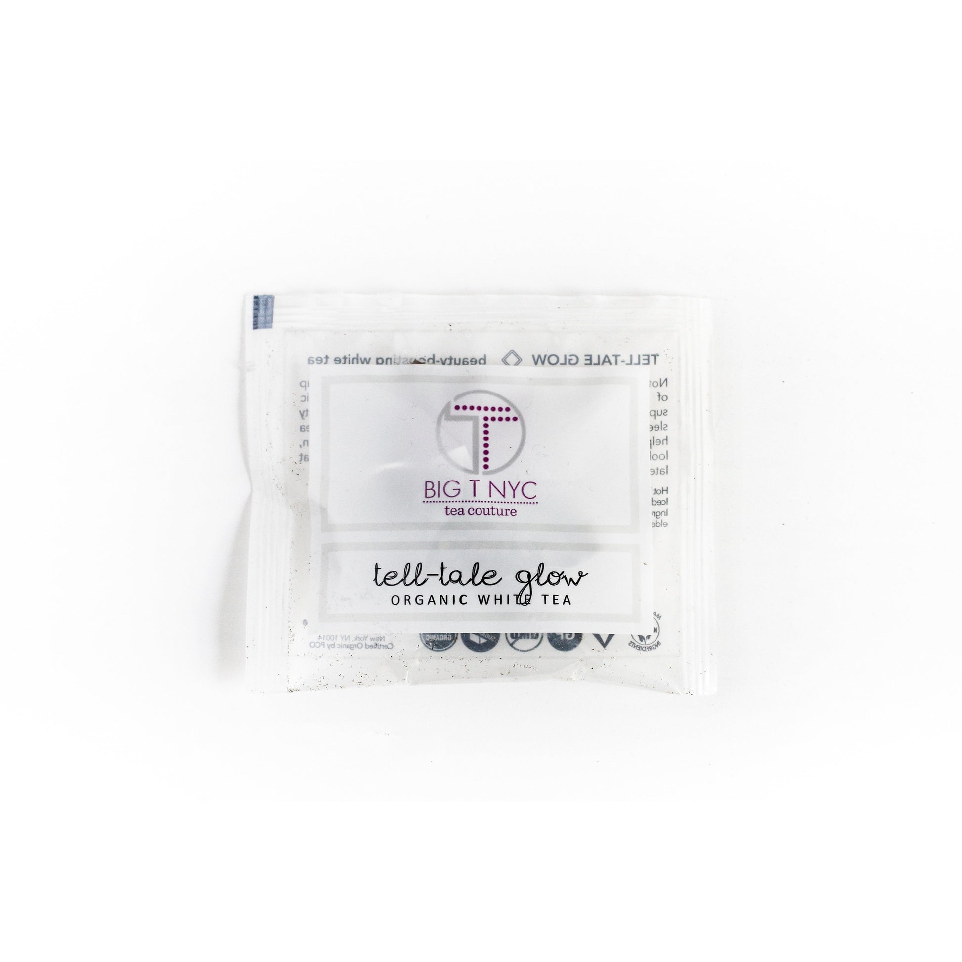 Organic White Tea <br> TELL-TALE GLOW <br> Tea Sachets, TEA SACHETS, Big T NYC, Big T NYC