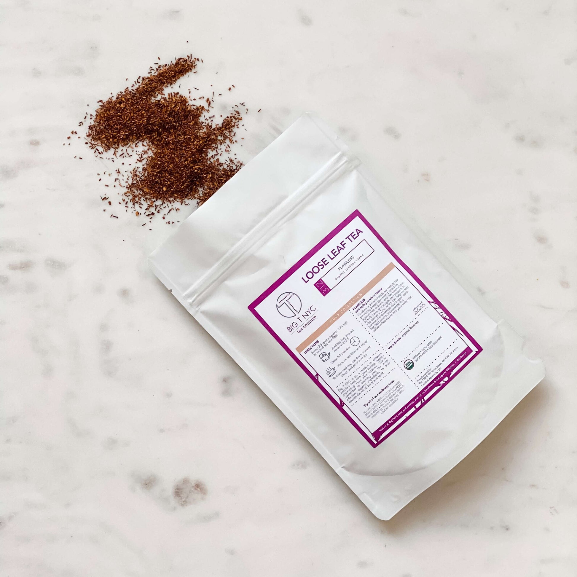 Organic Rooibos <br> FLAWLESS <br> Anti-Aging Tisane, Loose Leaf, Big T NYC, Big T NYC