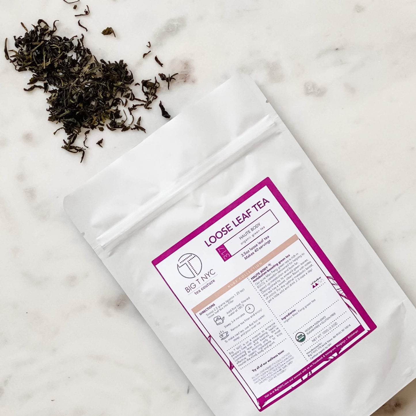 Organic Green Tea <br> HAUTE BODY <br> Metabolism-Boosting Tea, Loose Leaf, Big T NYC, Big T NYC