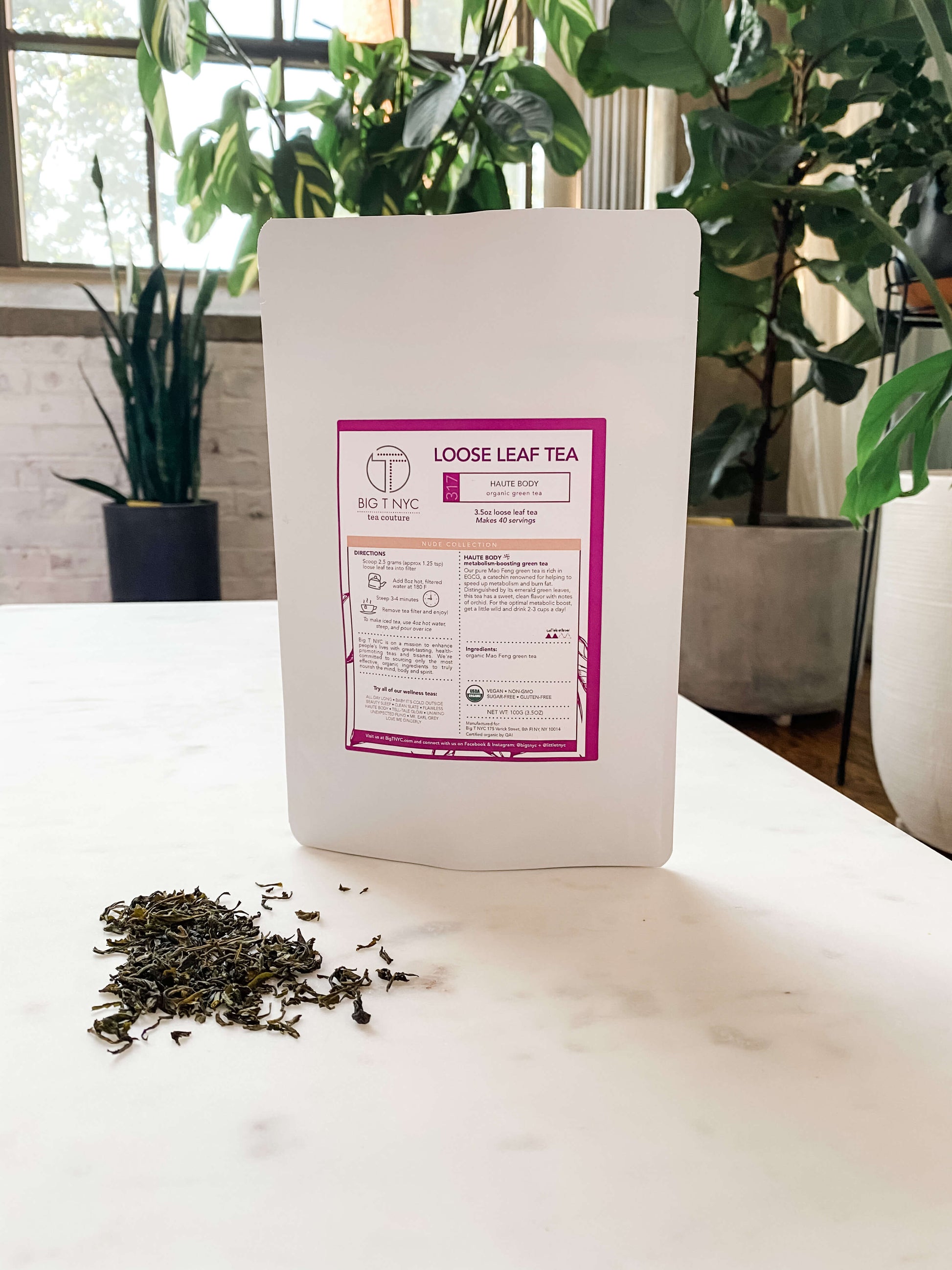 Organic Green Tea <br> HAUTE BODY <br> Metabolism-Boosting Tea, Loose Leaf, Big T NYC, Big T NYC