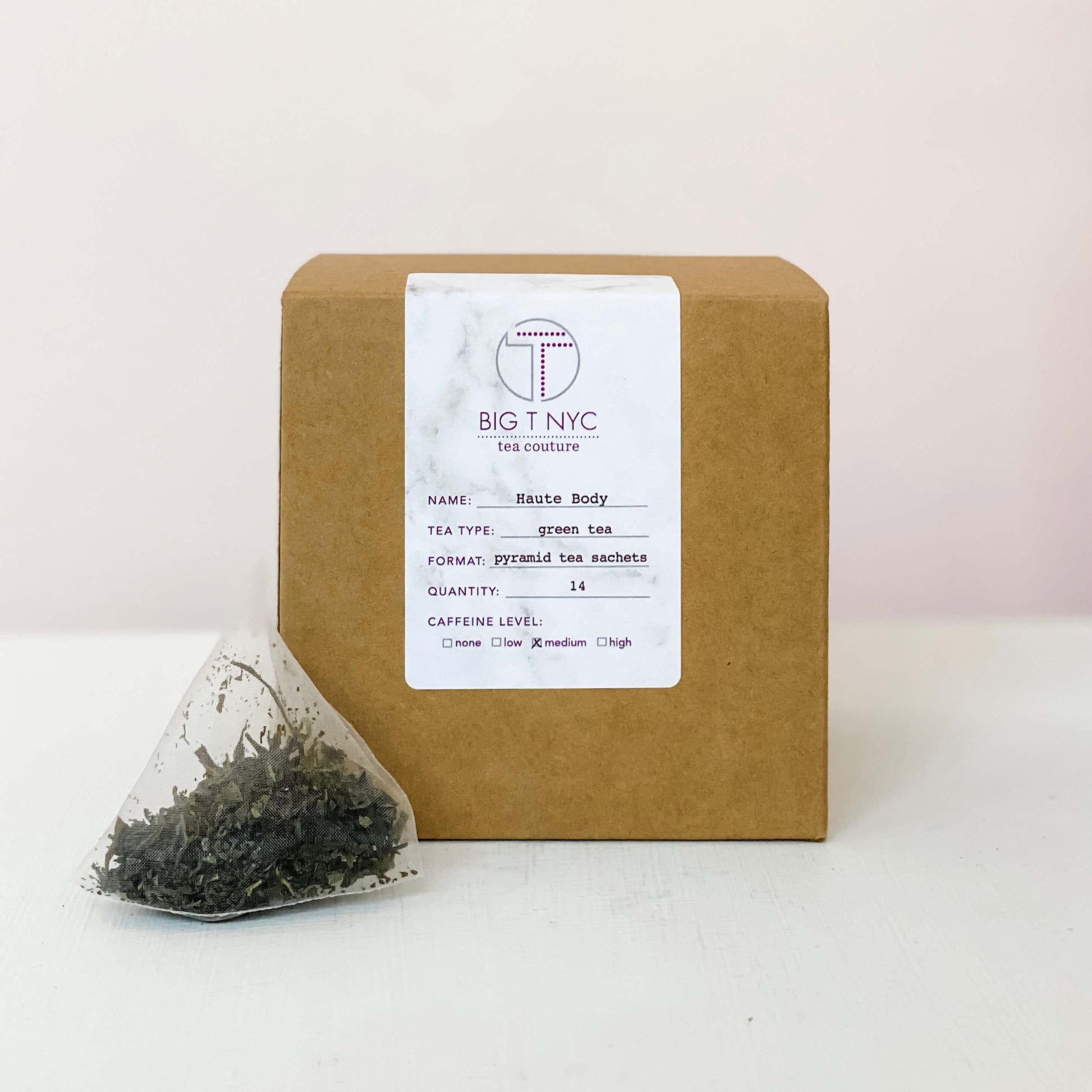 Organic Green Tea <br> HAUTE BODY <br> Tea Sachets, TEA SACHETS, Big T NYC, Big T NYC