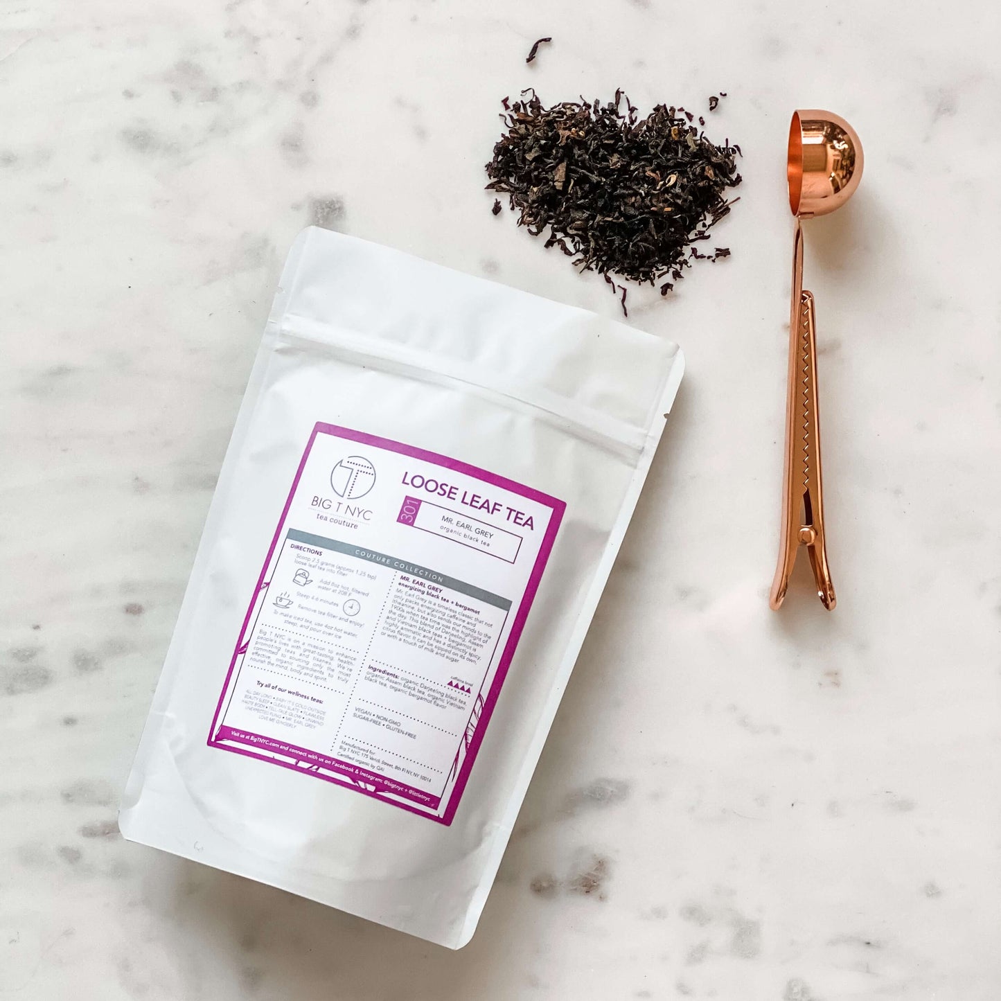 Organic Black Tea <br> MR. EARL GREY <BR> Energizing Tea, Loose Leaf, Big T NYC, Big T NYC