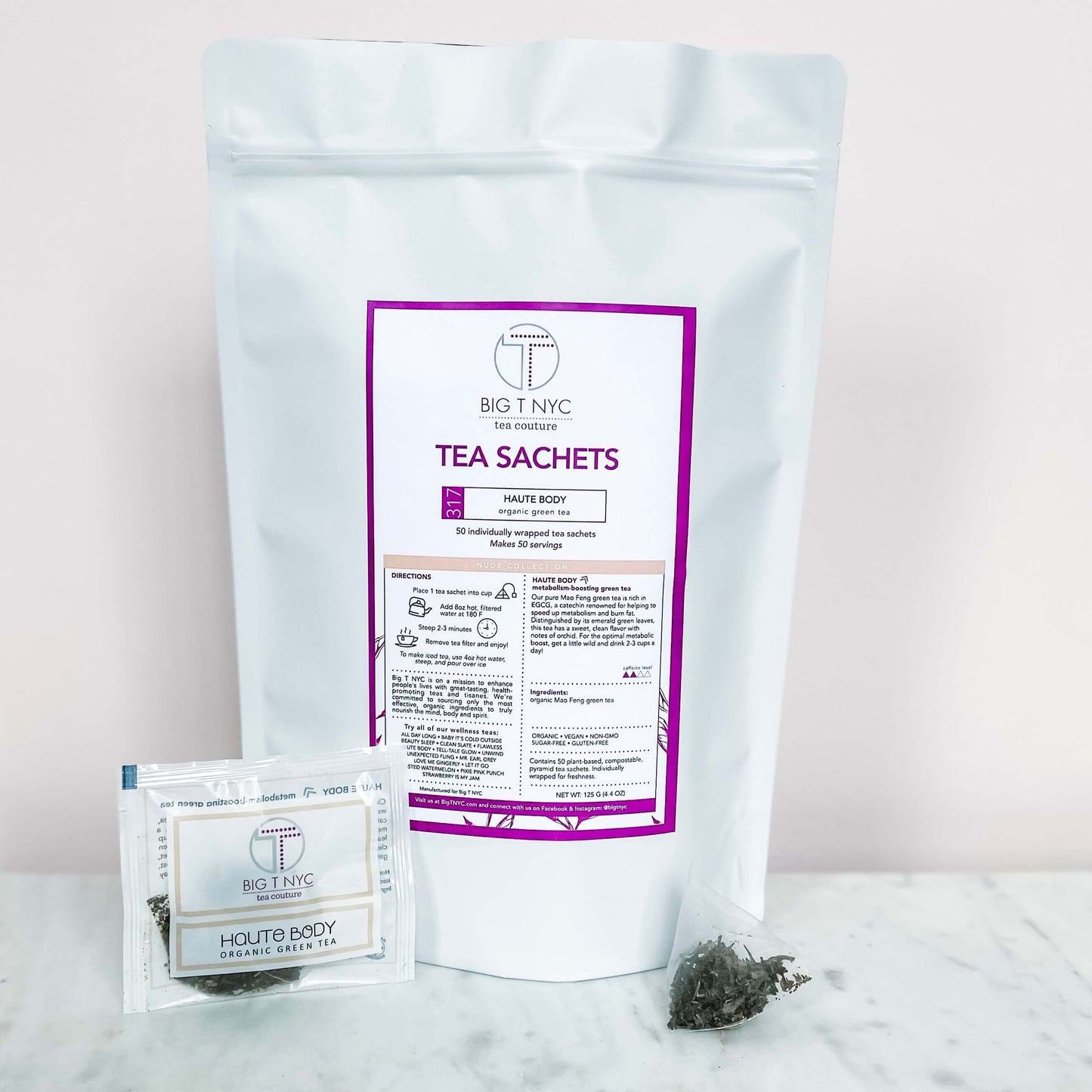 Organic Green Tea <br> HAUTE BODY <br> Tea Sachets